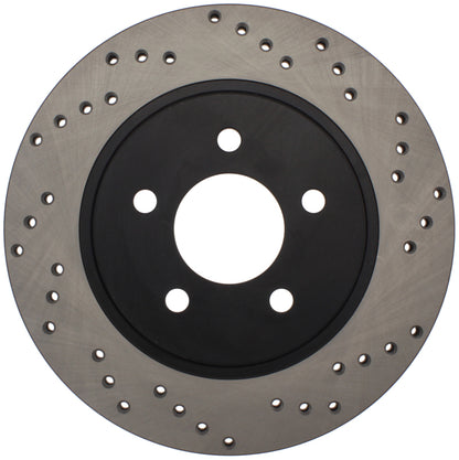 StopTech 128.61087R Sport Cross-Drilled Disc Brake Rotor for 05-14 Mustang