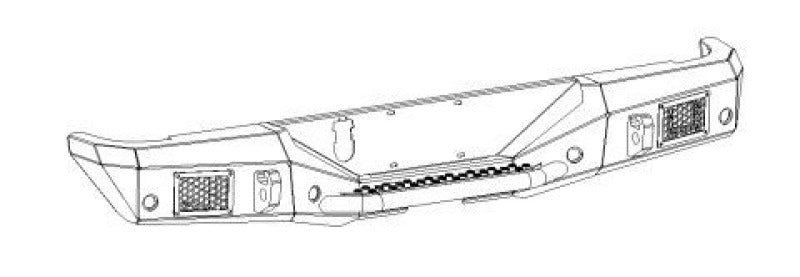 Go Rhino 20-26 Jeep Gladiator JT Crew Cab Rockline Rear Full Width Bumper - Tex. Blk