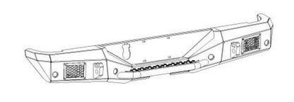 Go Rhino 20-26 Jeep Gladiator JT Crew Cab Rockline Rear Full Width Bumper - Tex. Blk
