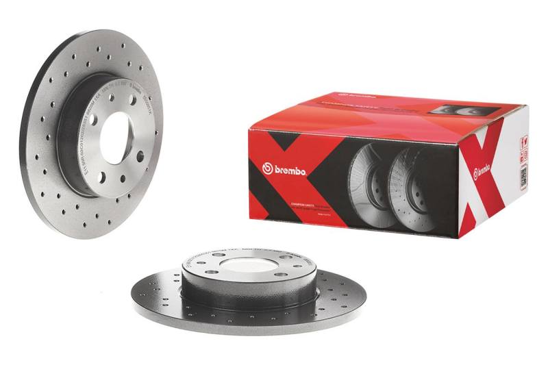 Brembo Rear Xtra Cross Drilled UV Coated Rotor | Subaru Impreza / WRX STI (08-14 / 15-17) (09.A198.1X)