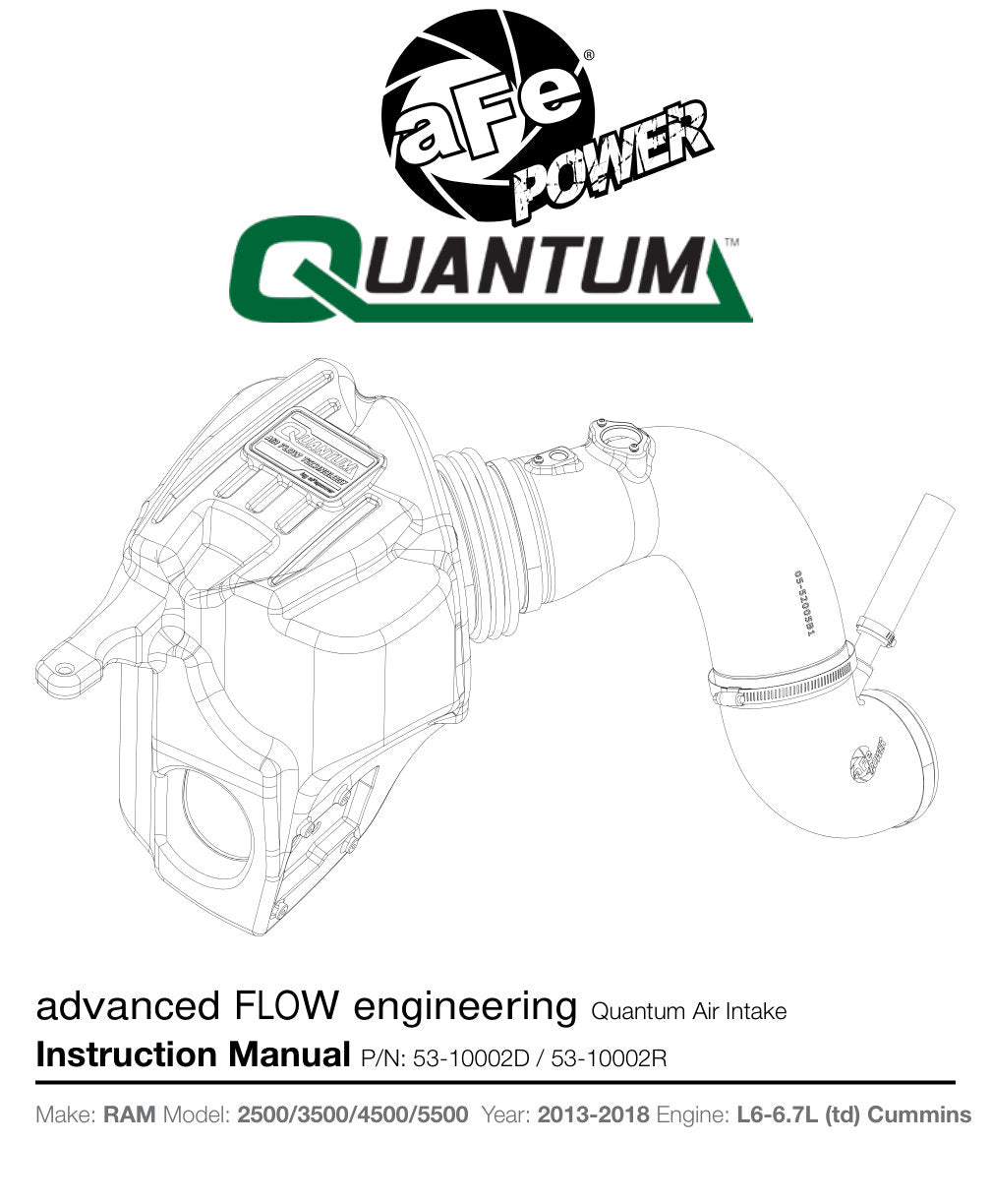 aFe Quantum Pro 5R Cold Air Intake | Dodge Cummins L6 6.7L (13-18) (53-10002R)