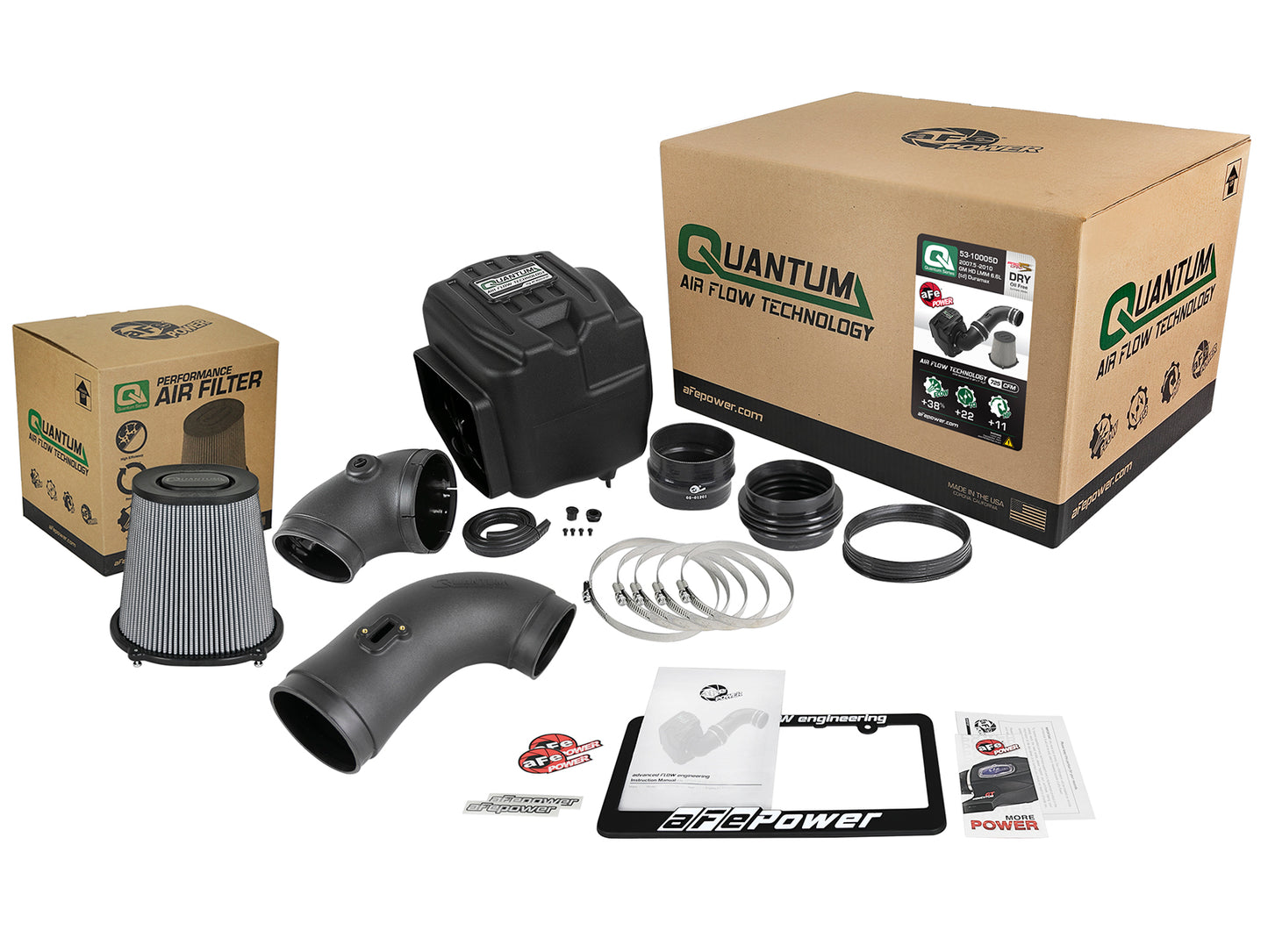aFe Quantum Pro DRY S Cold Air Intake | GM/Chevy Duramax V8-6.6L LMM (08-10) (53-10005D)