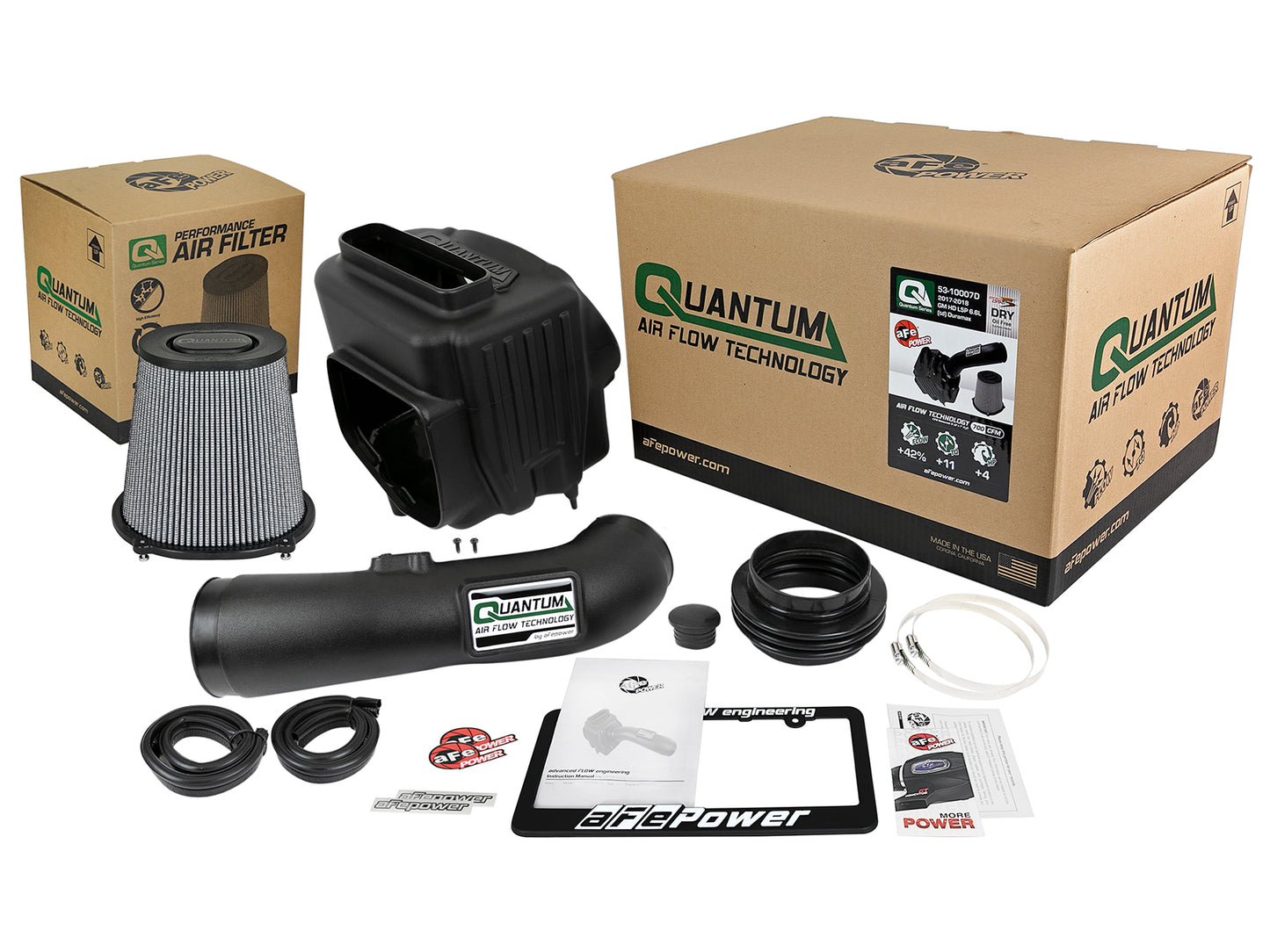 aFe Quantum Pro DRY S Cold Air Intake | GM/Chevy Duramax 6.6L V8 (17-18) (53-10007D)