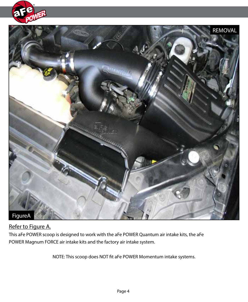 aFe Quantum Cold Air Intake Scoop | Ford F150 EcoBoost V6 3.5L/2.7L (15-18) (53-10008S)