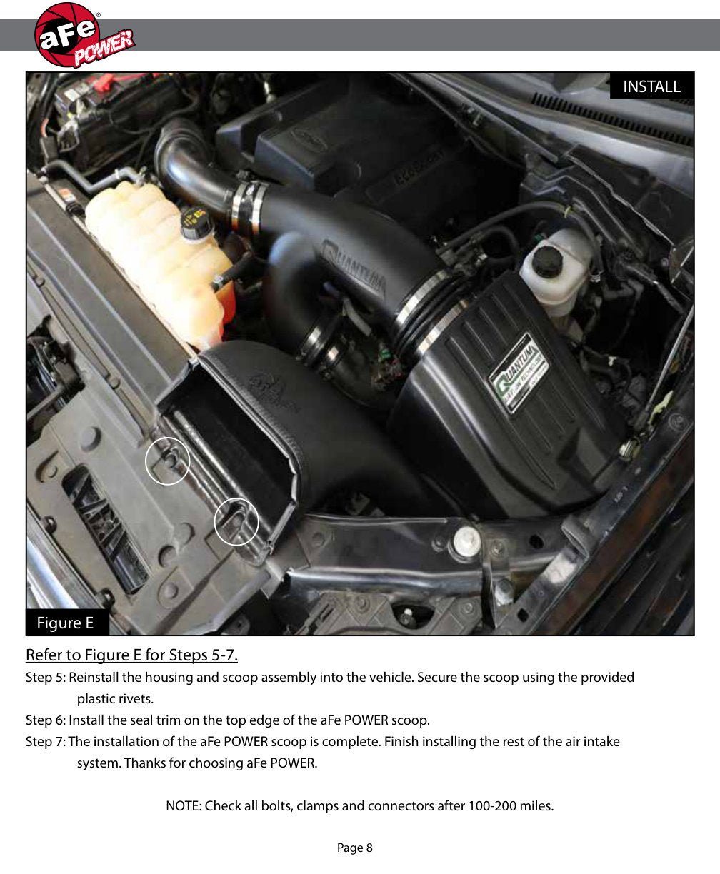 aFe Quantum Cold Air Intake Scoop | Ford F150 EcoBoost V6 3.5L/2.7L (15-18) (53-10008S)