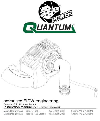 aFe QUANTUM Cold Air Intake System w/ Pro 5R Media | Dodge RAM 1500 V8-5.7L (09-18) (53-10009R)