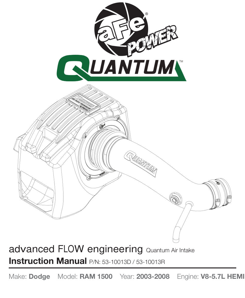aFe QUANTUM Cold Air Intake | Dodge RAM 1500 (03-08) V8-5.7L HEMI (53-10013D)
