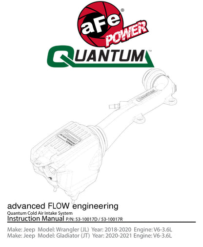 aFe QUANTUM Cold Air Intake | Jeep JL 18-24 V6-3.6L (53-10017D)