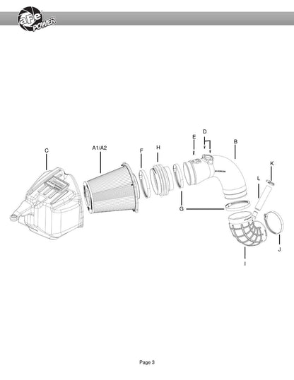 aFe Quantum Cold Air Intake w/ Pro 5R Filter | Ram 2500/3500 Cummins L6 6.7L Diesel (07-09) (53-10026R)