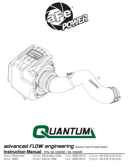 aFe Quantum Cold Air Intake GM Silverado/Sierra 07-13 V8-4.8/5.3/6.2L (53-10029D)