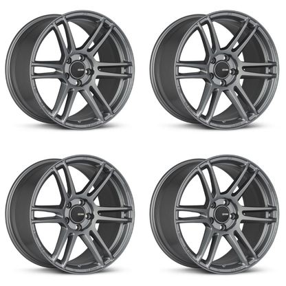 (set of 4) Enkei TSR-6 Titanium Gray | 18x8.5" +38mm | 5x114.3mm Wheel