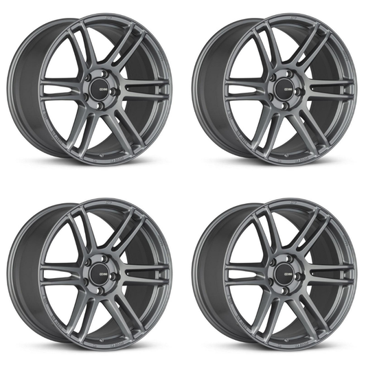(set of 4) Enkei TSR-6 Titanium Gray | 18x8.5" +38mm | 5x114.3mm Wheel