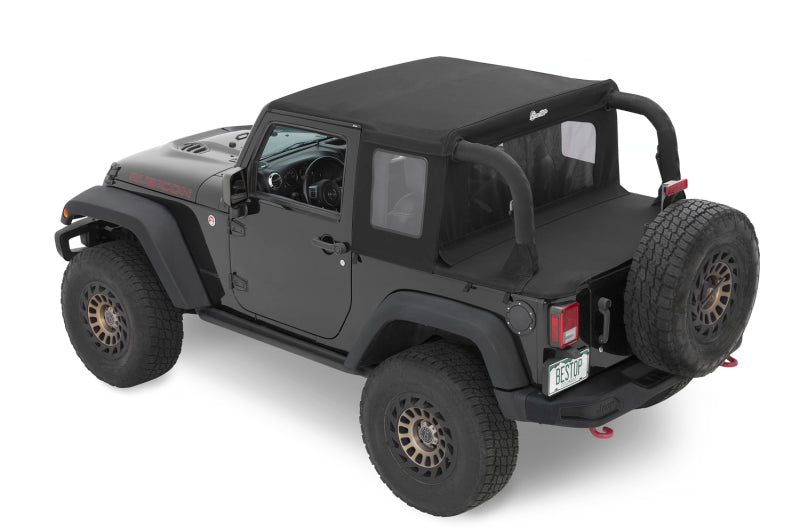 Bestop 53900-17 Halftop Soft Top Black Twill for 07-18 Jeep Wrangler JK 2DR