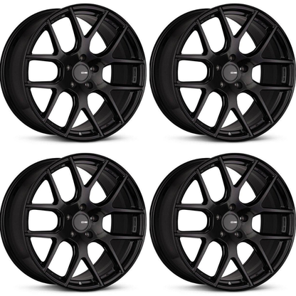 (set of 4) Enkei XM-6 Gloss Black | 18x8" +40mm | 5x120mm Wheel