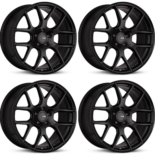 (set of 4) Enkei XM-6 Gloss Black | 18x8" +40mm | 5x120mm Wheel