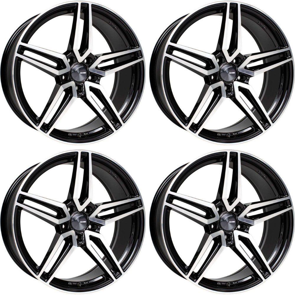 (set of 4) Enkei Victory Black Machined | 18x8" +40mm | 5x114.3mm Wheel