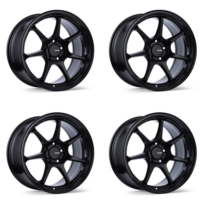 (set of 4) Enkei TS-7 Gloss Black | 18x8.5" +38mm | 5x114.3mm Wheel