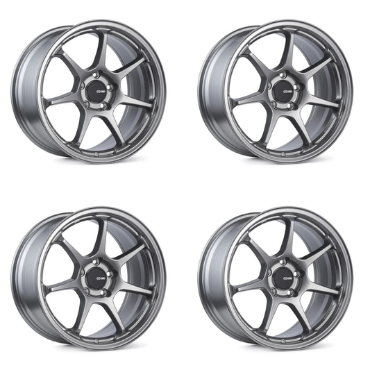 (set of 4) Enkei TS-7 Storm Gray | 18x8.5" +45mm | 5x114.3mm Wheels