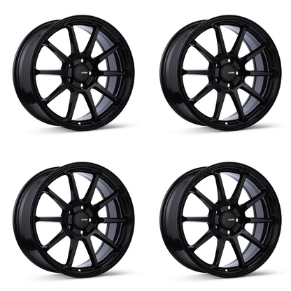(set of 4) Enkei PX-10 Gloss Black | 17x7.5" +40mm | 5x114.3mm Wheels