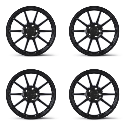 (set of 4) Enkei PX-10 Gloss Black | 18x8" +45mm | 5x112mm Wheels