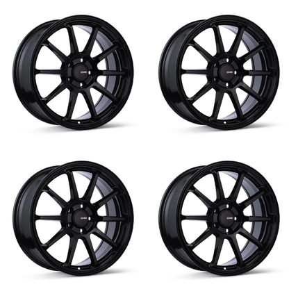 (set of 4) Enkei PX-10 Gloss Black | 18x8" +45mm | 5x100mm Wheels