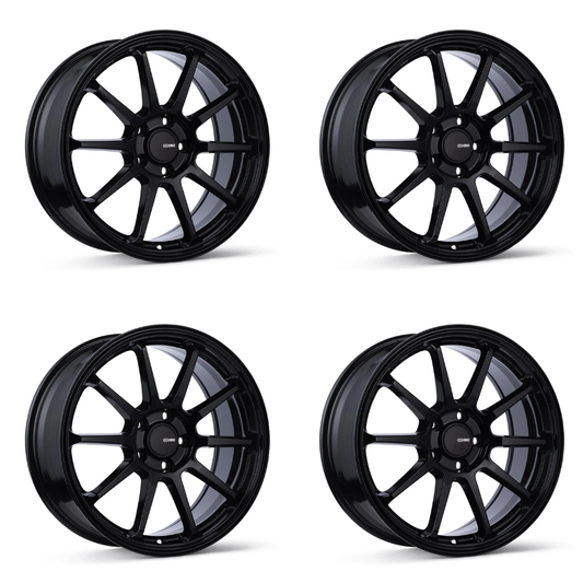 (set of 4) Enkei PX-10 Gloss Black | 18x8" +45mm | 5x100mm Wheels