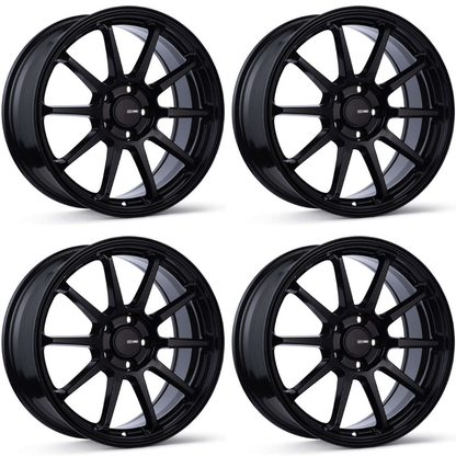 (set of 4) Enkei PX-10 Gloss Black | 19x8" +45mm | 5x112mm Wheel