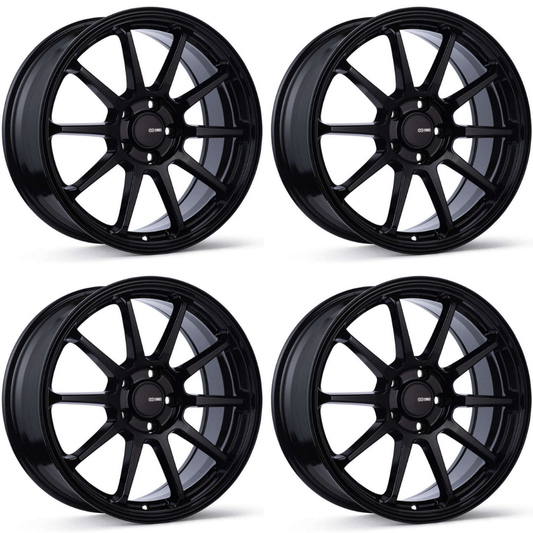 (set of 4) Enkei PX-10 Gloss Black | 19x8" +45mm | 5x112mm Wheel