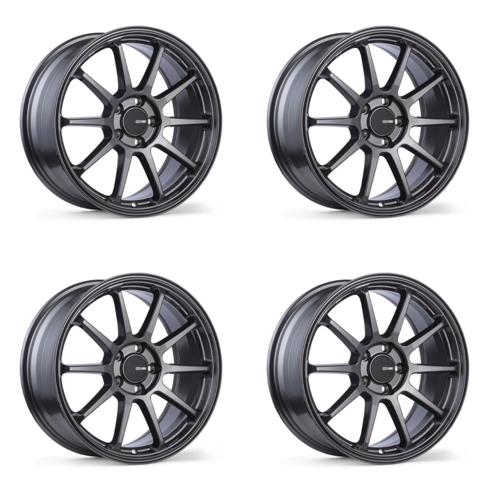(set of 4) Enkei PX-10 Gunmetal | 19x8" +45mm | 5x112mm Wheel