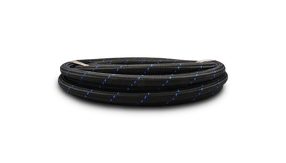 Vibrant -12 AN Two-Tone Black/Blue Nylon Braided Flex Hose (20 foot roll)