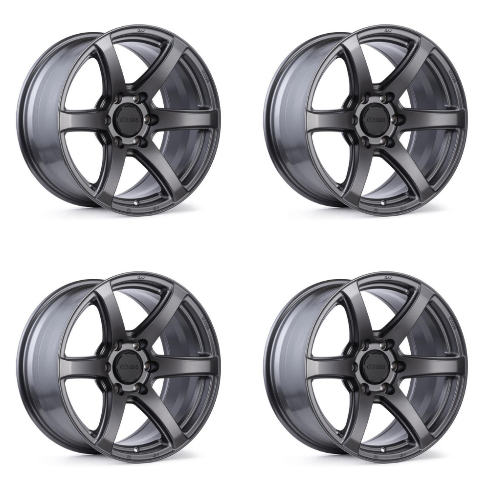 (set of 4) Enkei Cyclone Matte Gunmetal | 16x8" +0mm | 6x139.7mm Wheel