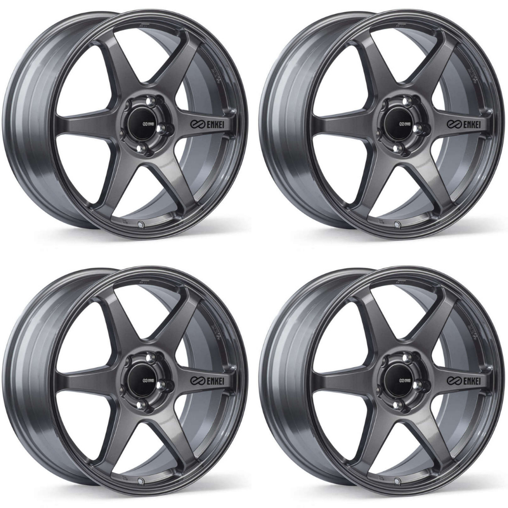 (set of 4) Enkei T6R Gloss Gunmetal | 18x8.5" +45mm | 5x100mm Wheel