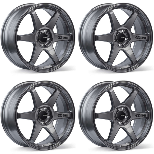 (set of 4) Enkei T6R Gloss Gunmetal | 18x8.5" +45mm | 5x100mm Wheel