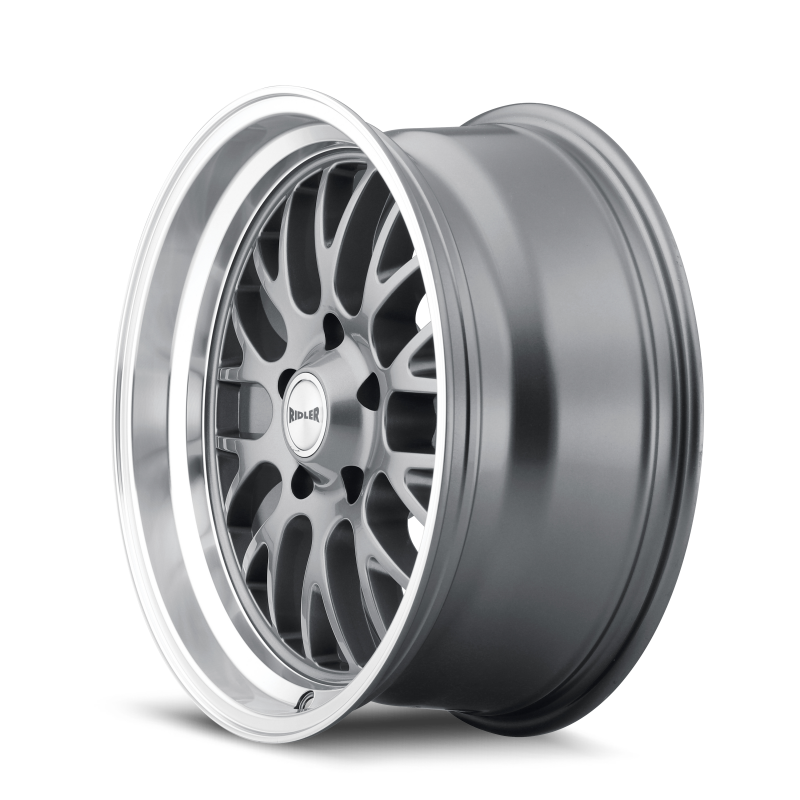 (set of 4) Ridler Wheels 607 Gloss Grey Machined | 18x8" +0mm | 5x120.65mm Wheels