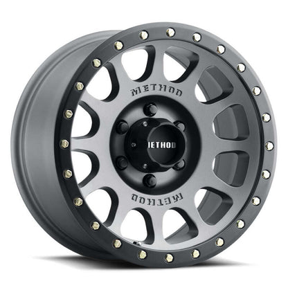 (set of 4) Method MR305 NV Titanium - Matte Black Lip | 18x9" -12mm | 6x5.5in Wheel