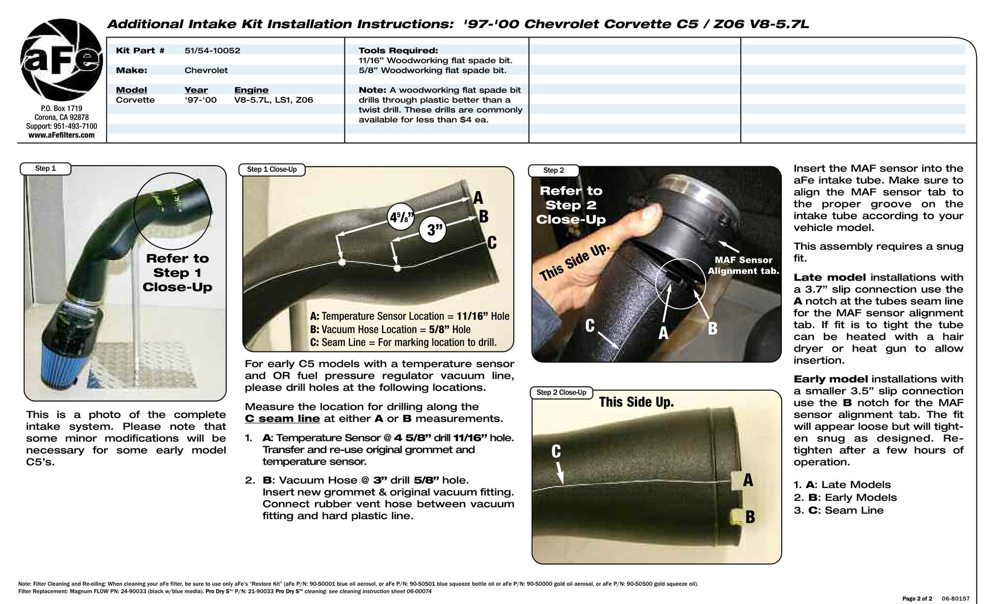 aFe Magnum FORCE Stage-2 Cold Air Intake | Chevy Corvette C5/Z06 (97-04) (54-10052)