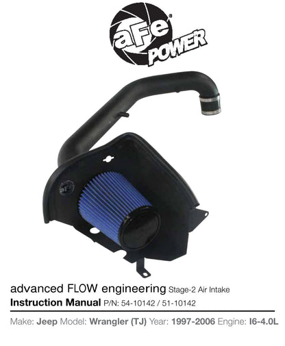 aFe MagnumFORCE Stage-2 Cold Air Intake | Jeep TJ 97-06 L6-4.0L (54-10142) (SPF5410142)