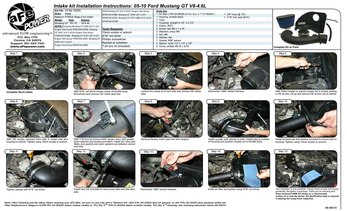 aFe Magnum FORCE Stage-2 Cold Air Intake | Ford Mustang 05-09 V8-4.6L (54-10293) (SPF5410293)
