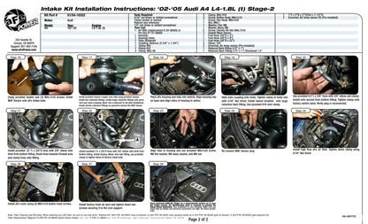 aFe Magnum FORCE Stage-2 Cold Air Intake | Audi A4 (02-05) L4-1.8L (t) (54-10322)