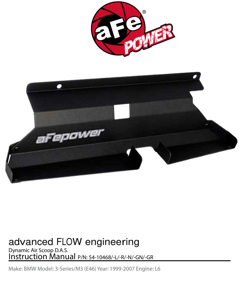 aFe MagnumFORCE AIS Scoops | BMW 3-Series/M3 E46 L6 (01-06) Black (54-10468)