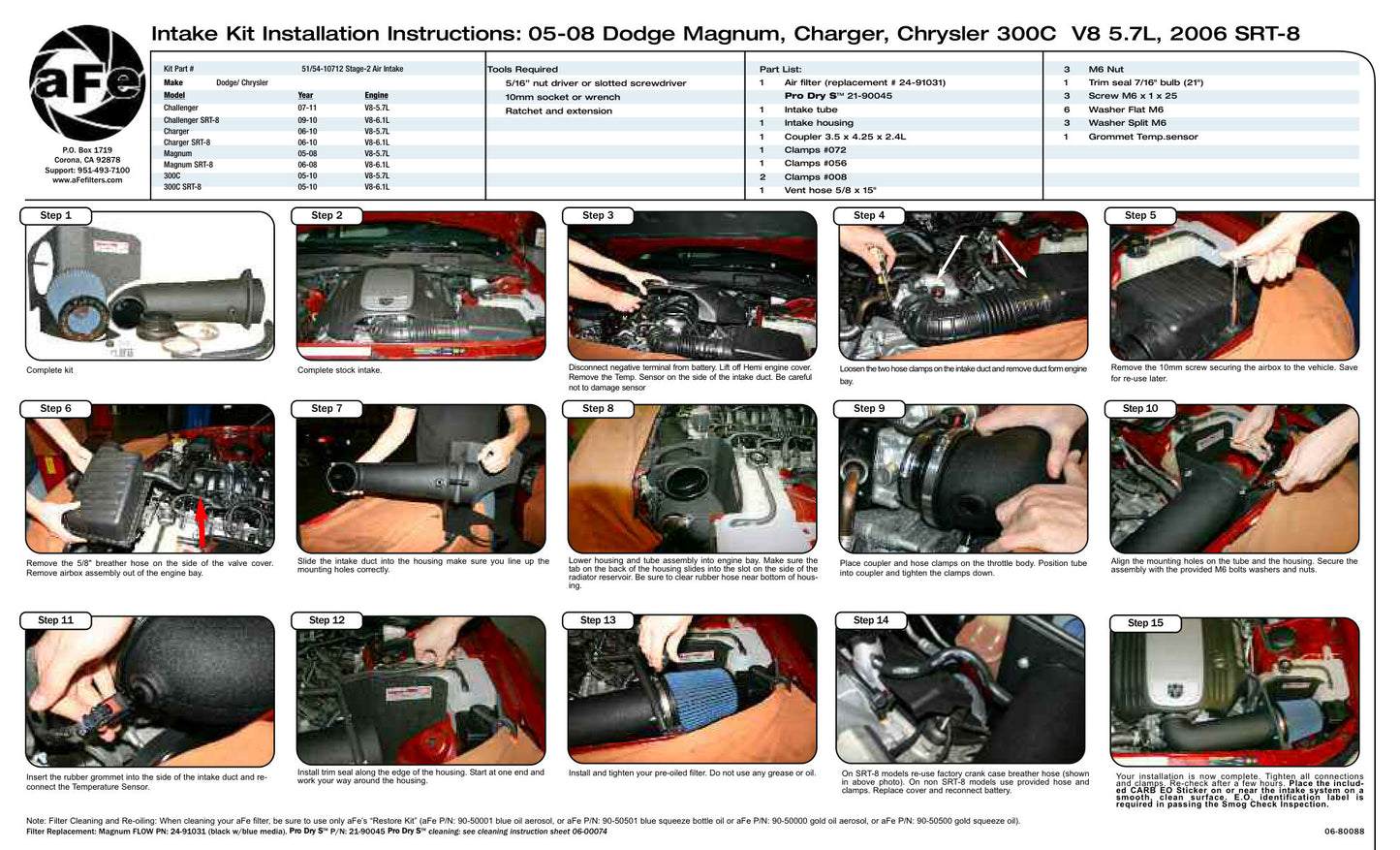 aFe Magnum FORCE Stage-2 Cold Air Intake | Chrysler 05-10 V8-5.7 (54-10712)