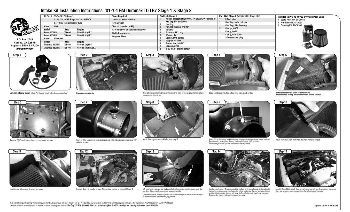 aFe Magnum FORCE Stage-2 Cold Air Intake | GM Diesel Trucks LB7 V8-6.6L (01-04) (54-10782)