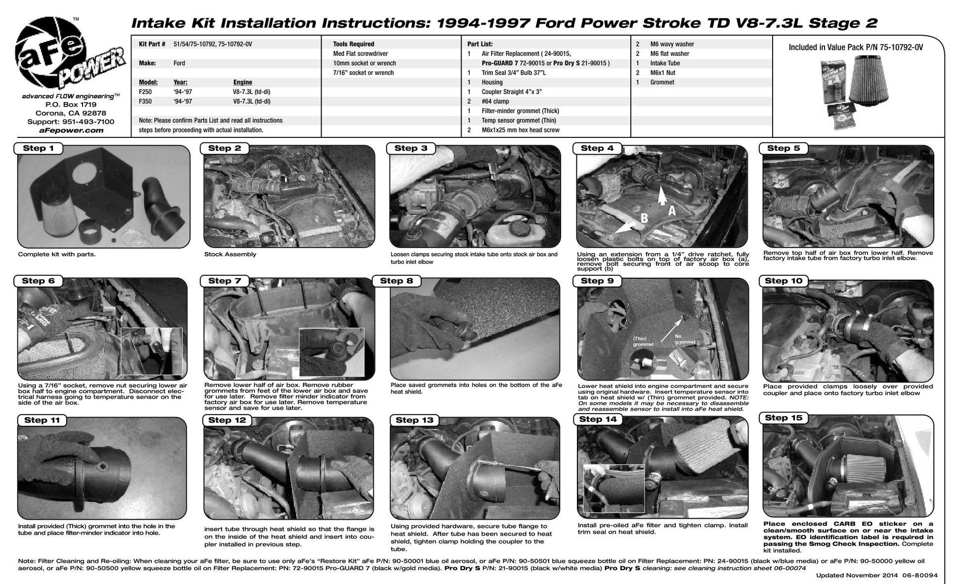 aFe Magnum FORCE Stage-2 Cold Air Intake V8 7.3L | Ford Diesel Trucks (54-10792) (SPF5410792)