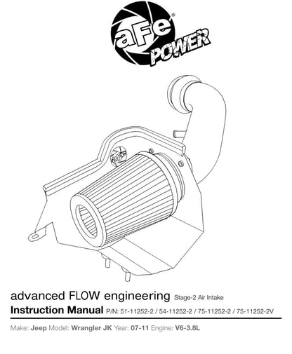 aFe Magnum FORCE Stage-2 Cold Air Intake | Jeep JK V6-3.8L (07-11) (54-11252-2)