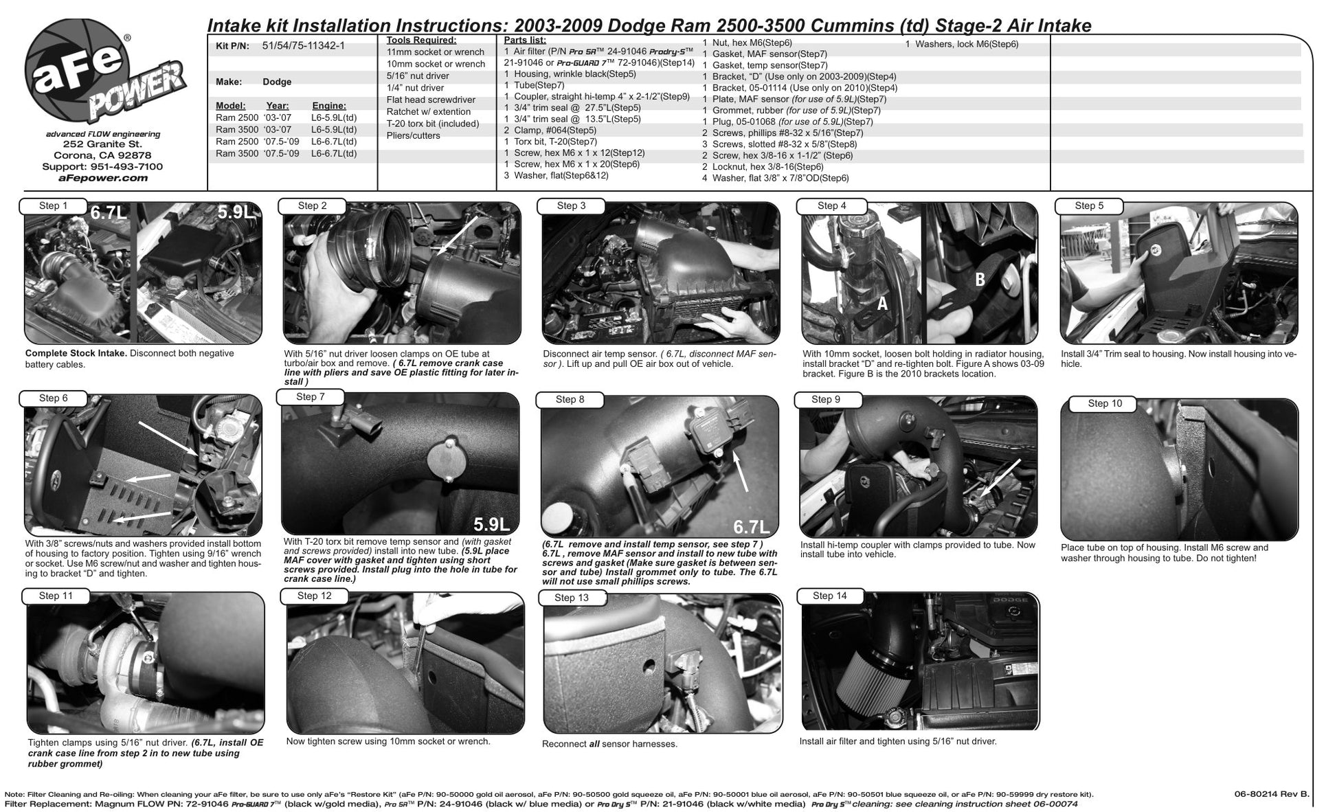 aFe MagnumFORCE Stage-2 P5R AIS Intake | Dodge Diesel Trucks L6 5.9/6.7L (03-09) (54-11342-1)