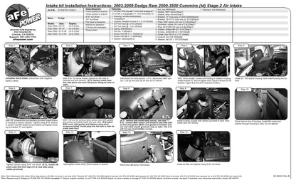 aFe MagnumFORCE Stage-2 P5R AIS Intake | Dodge Diesel Trucks L6 5.9/6.7L (03-09) (54-11342-1)