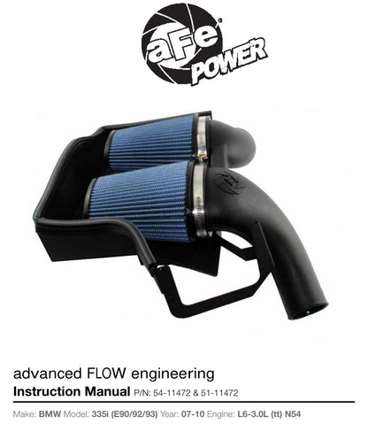 aFe MagnumFORCE Stage-2 P5R Intake | BMW 335i (N54) 07-11 / Z4 35i 09-15 (54-11472)