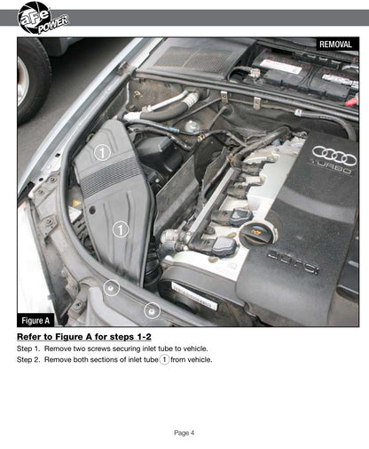 aFe Magnum FORCE Stage-2 Cold Air Intake System w/ Pro 5R Filter | Audi A4 2.0T (06-08) (54-11722)