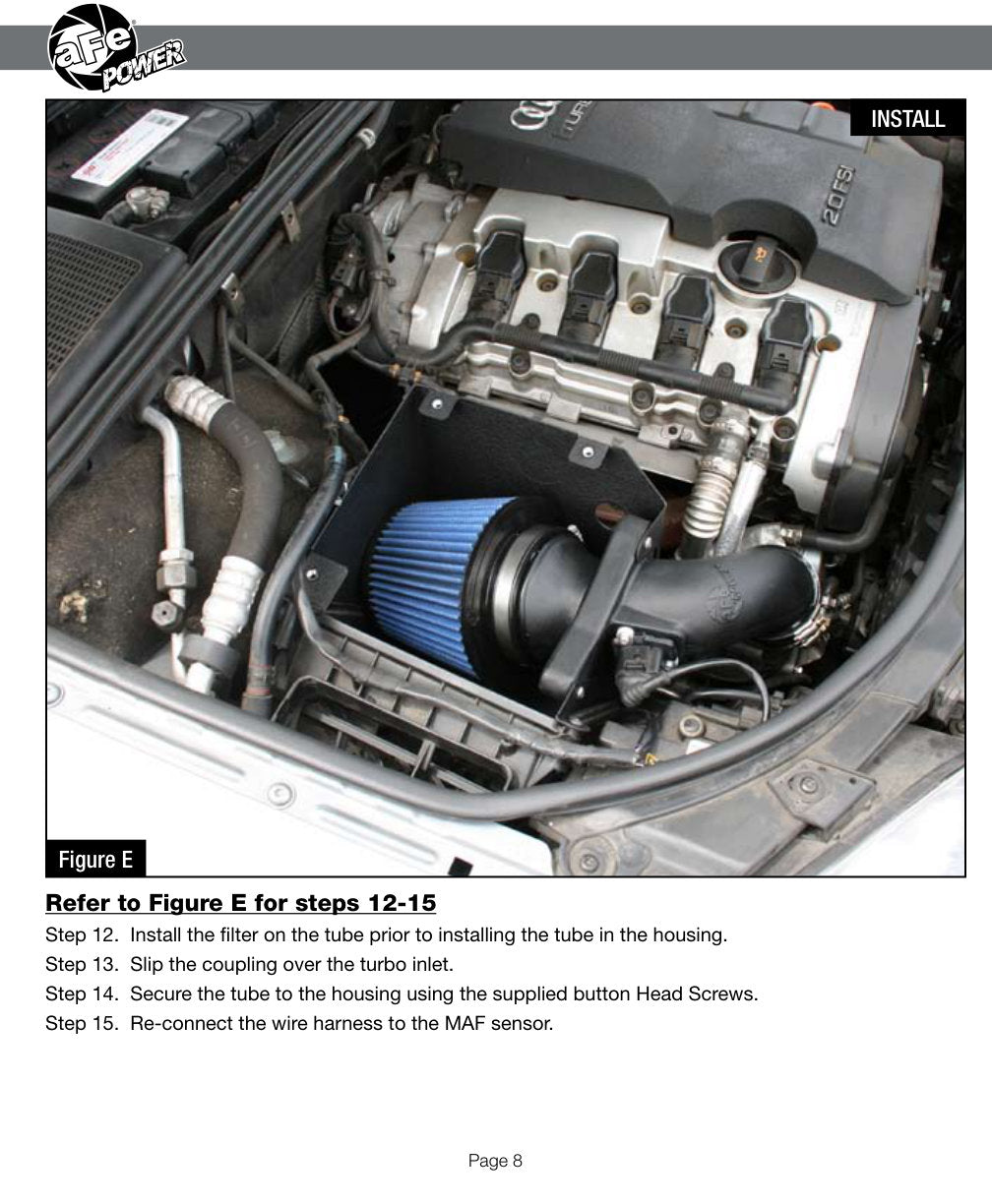 aFe Magnum FORCE Stage-2 Cold Air Intake System w/ Pro 5R Filter | Audi A4 2.0T (06-08) (54-11722)