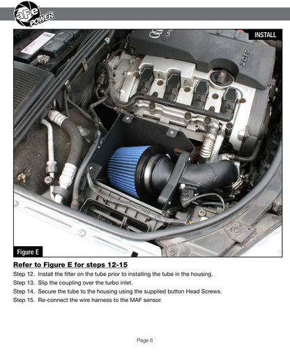 aFe Magnum FORCE Stage-2 Cold Air Intake System w/ Pro 5R Filter | Audi A4 2.0T (06-08) (54-11722)